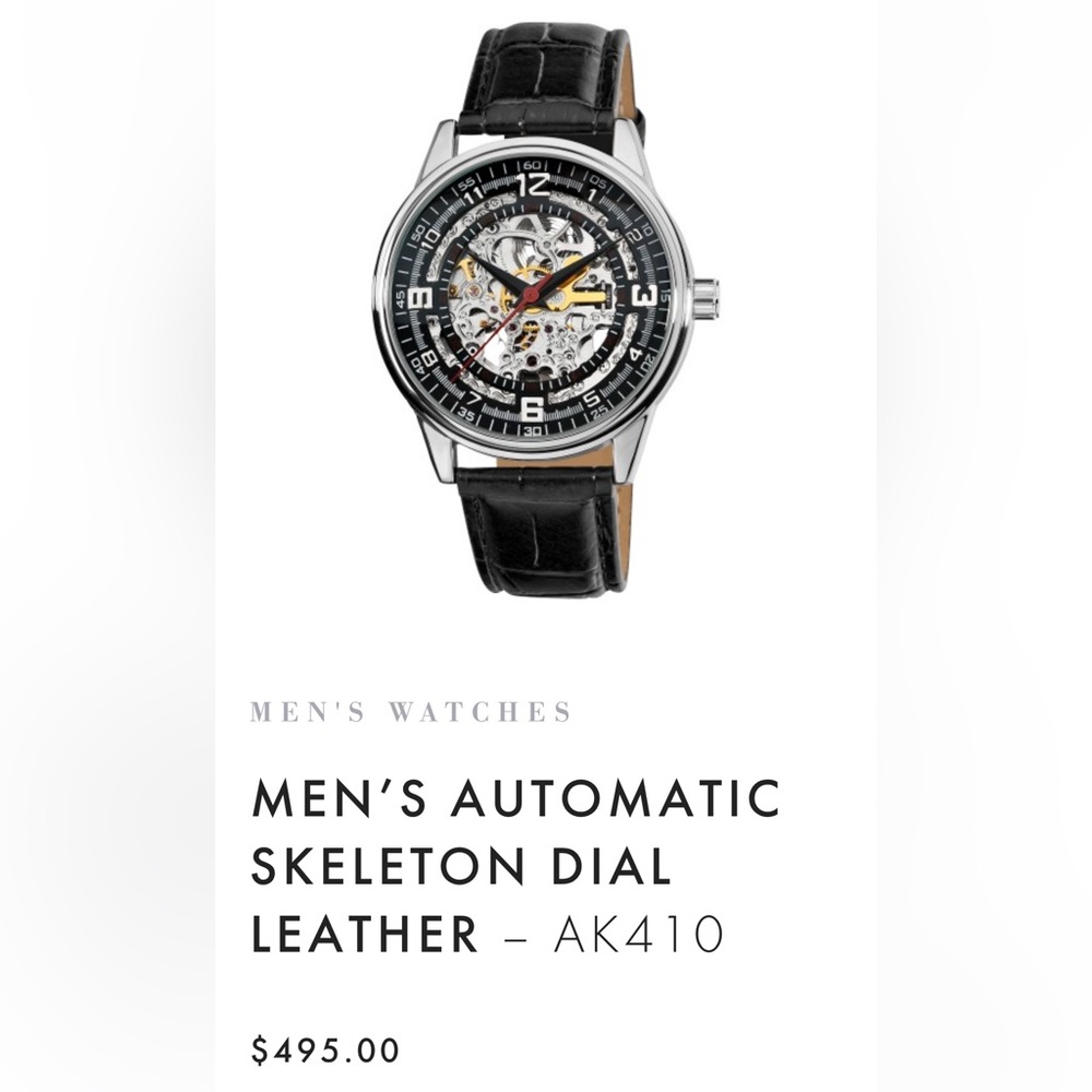 Akribos XXIV Black‎ Leather Chronograph Watch